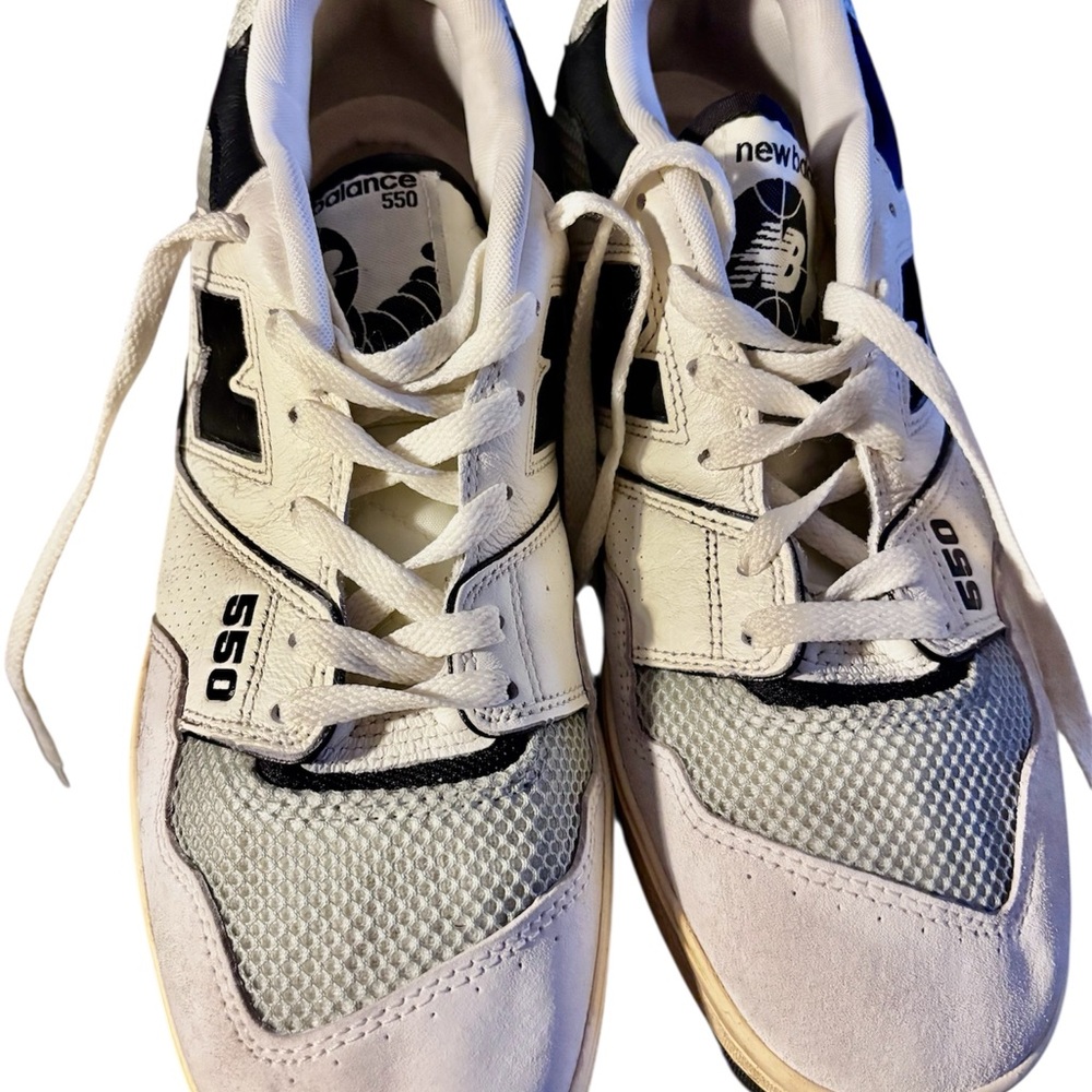 New Balance 550 White and Black Sneakers Size 12